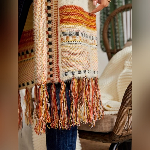 🌞BOHEMIAN TASSEL HEM OVESIZED   CASUAL AZTEC CARD - Picture 4 of 5